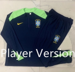 Player Version 2024-2025 Brazil  Blue Thailand Soccer Tracksuit-411