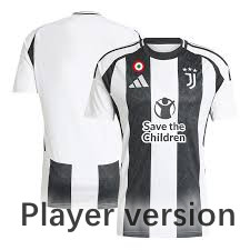 (with Sponsor )Player Version 2024-2025 Juventus Home Black&White Thailand Soccer Jersey AAA-403