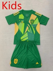 2024-2025 Spain Goalkeeper Green Kids/Youth Soccer Uniform-AY