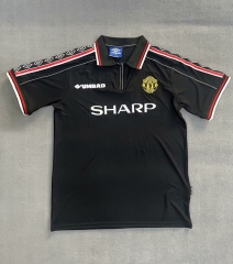 (S-4XL) Retro Version Manchester United Black Thailand Soccer Jersey AAA-1876