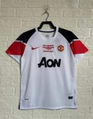 Retro Version 10-11 Manchester United Away White Thailand Soccer Jersey AAA-c2045