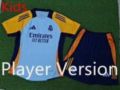 Player Version 2024-2025 Real Madrid Light Blue Kids/Youth Soccer Uniform-9926