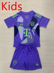 2024-2025 Bayern München Goalkeeper Purple Kids/Youth Soccer Uniform-AY