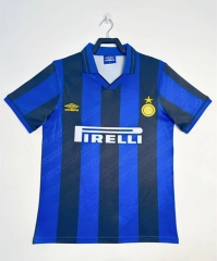 Retro Version 95-96 Inter Milan Home Blue&Black Thailand Soccer Jersey AAA-811