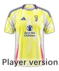 (with Sponsor )Player version 2024-2025 Juventus Away Yellow Thailand Soccer Jersey AAA-403