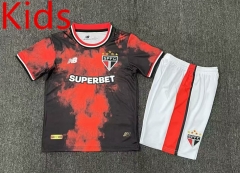2024-2025 Sao Paulo 2nd Away Red&Black Kids/Youth Soccer Unifrom-2483
