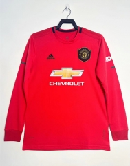 Retro Version 19-20 Manchester United Home Red LS Thailand Soccer Jersey AAA-811