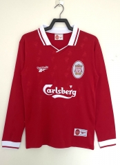 Retro Version 1996-97  Liverpool Home Red  LS Thailand Soccer Jersey AAA-811