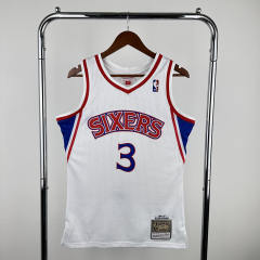 96-97 Retro  Edition Philadelphia 76ers White #3 NBA Jersey-311