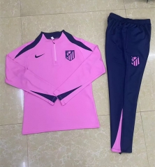2024-25  Atletico Madrid Pink Thailand Soccer Tracksuit Uniform-411
