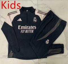 2024-25 Real Madrid Gray Kids/Youth Soccer Tracksuit-815