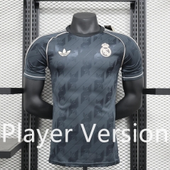 Player Version 2024-2025 Retro Version Real Madrid Blue&Black Thailand Soccer Jersey AAA-888