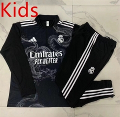 2024-25 Real Madrid Black Kids/Youth Soccer Tracksuit-815