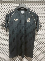 (S-4XL）2024-2025 Special Version Real Madrid Black&Gray Cotton T-Shirt-GB
