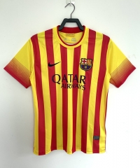 Retro Version 13-14 Barcelona Away Yellow&Red Thailand Soccer Jersey AAA-811