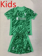 2024-2025 Liverpool Goalkeeper Green Kids/Youth Soccer Uniform-AY