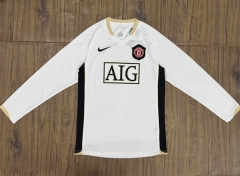 05-06 Retro Version Manchester United Away White LS Thailand Soccer Jersey AAA-6157