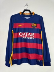 Retro Version 15-16 Barcelona Home Red&Blue LS Thailand Soccer Jersey AAA-811