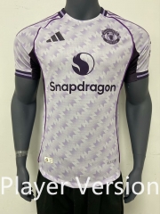 （s-3xl）Player Version 2025-26 Manchester United Away White&Purple Thailand Soccer Jersey AAA-5931
