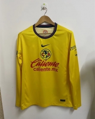 2024-25  Club America Home Yellow LS Thailand Soccer Jersey AAA-912