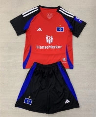 2024-25 Hamburger SV Away Red Kids/Youth Soccer Uniform-AY