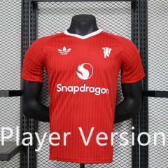 Player  Retro Version 24-25  Manchester United Red Thailand Soccer Jersey AAA-888