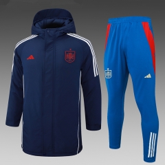 2024-2025 Spain Royal Blue Cotton Coat Uniform With Hat-815