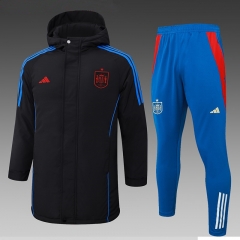 2024-2025 Spain Black Cotton Coat Uniform With Hat-815