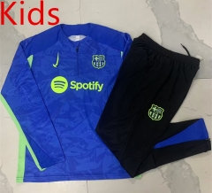 2024-2025 Barcelona Camouflage Blue Kid-Youth Soccer Tracksuit -815