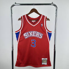 Retro Version 96-97 Philadelphia 76ers Red #3 NBA Jersey-311