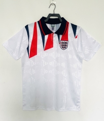 Retro Version 1992 England Home White Thailand Soccer Jersey AAA-811