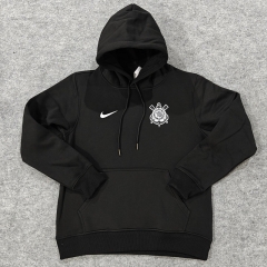 2024-2025 Corinthians Black Thailand Soccer Tracksuit Top With Hat-LH