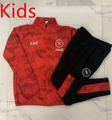 2024-25 Napoli Red Thailand kids Soccer Jacket Uniform-815