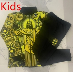 2024-25 Brazil  Yellow Thailand kids Soccer Jacket Uniform-815