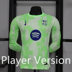 Player Version 2024-2025 Barcelona 2nd Away Green LS Thailand Soccer Jersey AAA-888