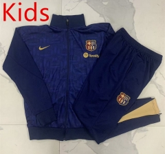 2024-2025 Barcelona Royal Blue Kids/Youth Soccer Jacket Uniform -815