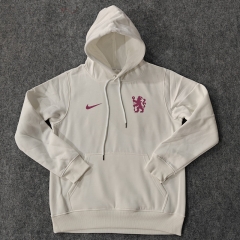 2024-25 Chelsea White Thailand Soccer Tracksuit Top With Hat-LH