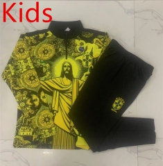 2024-2025 Brazil Yellow Kids/Youth Soccer Tracksuit-815