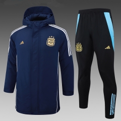 (Gold Logo) 2024-2025 Argentina Royal Blue Cotton Coat Uniform With Hat-815