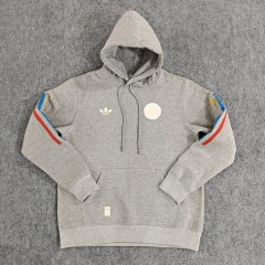 100th Anniversary Edition Colombia Gray Thailand Soccer Tracksuit Top With Hat-LH