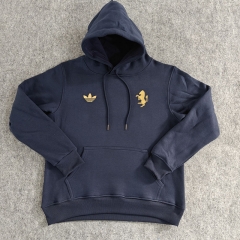 Retro Version Juventus Royal Blue Padded Thailand Soccer Tracksuit Top With Hat-LH