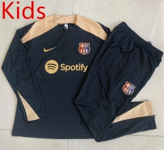 2024-2025 Barcelona  Black Kid-Youth Soccer Tracksuit -815