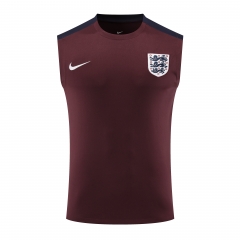 2024-2025 England Dark Red Thailand Soccer Vest Uniform-418