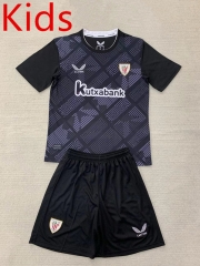 2024-25 Athletic Bilbao Goalkeeper Black Kids/Youth Soccer Unifrom-AY