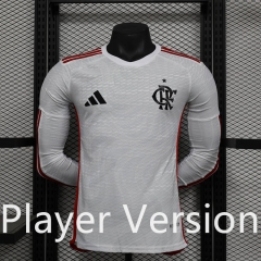 Player version 2024-25 Flamengo Away White LS Thailand Soccer Jersey AAA-888
