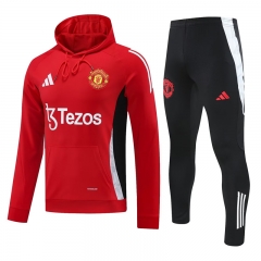 2024-2025 Manchester United Red Thailand Soccer Tracksuit With Hat-418