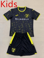2024-25 Norwich City  Away Black Kids/Youth Soccer Uniform-0499