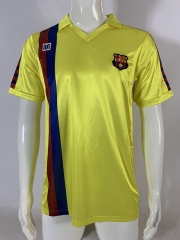 Retro Version 82-84 Barcelona Away Yellow  Thailand Soccer Jersey AAA-503