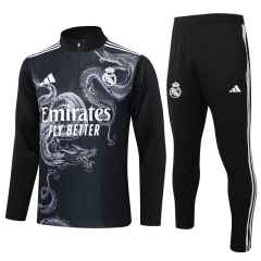 2024-2025Real Madrid Black Thailand Soccer Tracksuit-815