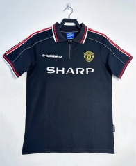 Retro Version 98-99 Manchester United  Away Black Thailand Soccer Jersey AAA-811